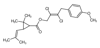 2,2-Dimethyl-3-(2-methyl-propenyl)-cyclopropanecarboxylic acid (E)-2,3-dichloro-4-(4-methoxy-phenyl)-but-2-enyl ester_28364-95-6