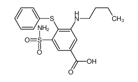 3-(butylamino)-4-phenylsulfanyl-5-sulfamoylbenzoic acid_28395-12-2