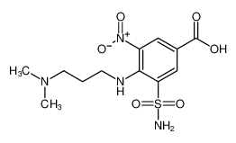 4-((3-(dimethylamino)propyl)amino)-3-nitro-5-sulfamoylbenzoic acid_28395-58-6