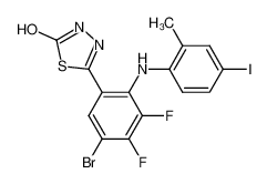 5-[5-bromo-3,4-difluoro-2-(4-iodo-2-methyl-phenylamino)-phenyl]-[1,3,4]thiadiazol-2-ol_284032-32-2