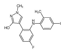 4-[4-fluoro-2-(4-iodo-2-methyl-phenylamino)-phenyl]-1-methyl-1H-pyrazol-3-ol_284032-95-7