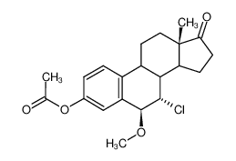 Acetic acid (6S,7S,13S)-7-chloro-6-methoxy-13-methyl-17-oxo-7,8,9,11,12,13,14,15,16,17-decahydro-6H-cyclopenta[a]phenanthren-3-yl ester_28426-09-7