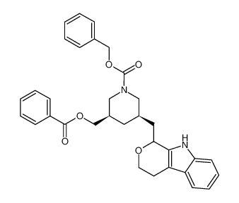 (3R,5R)-3-Benzoyloxymethyl-5-(1,3,4,9-tetrahydro-pyrano[3,4-b]indol-1-ylmethyl)-piperidine-1-carboxylic acid benzyl ester_284482-57-1