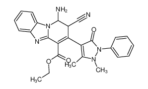 ethyl 1-amino-2-cyano-3-(1,5-dimethyl-3-oxo-2-phenyl-2,3-dihydro-1H-pyrazol-4-yl)-1,2-dihydrobenzo[4,5]imidazo[1,2-a]pyridine-4-carboxylate_284497-20-7