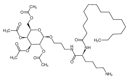 Acetic acid (2R,3S,4S,5R,6R)-3,5-diacetoxy-2-acetoxymethyl-6-[3-((S)-6-amino-2-hexadecanoylamino-hexanoylamino)-propoxy]-tetrahydro-pyran-4-yl ester_284670-68-4