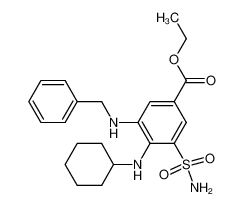 Ethyl 3-benzylamino-4-cyclohexylamino-5-sulphamyl-benzoate_28468-68-0
