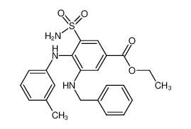 ethyl 3-benzylamino-5-sulphamyl-4-(m-toluidino)-benzoate_28468-71-5