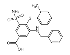 3-Benzylamino-5-sulfamoyl-4-o-tolylmercapto-benzoesaeure_28468-84-0