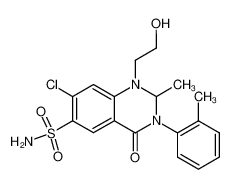 7-chloro-1-(2-hydroxy-ethyl)-2-methyl-4-oxo-3-o-tolyl-1,2,3,4-tetrahydro-quinazoline-6-sulfonic acid amide_28508-96-5