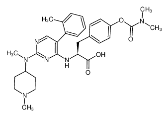 N-(2-(N-methyl-N-(1-methylpiperidin-4-yl)amino)-5-(2-tolyl)pyrimidin-4-yl)-L-4-(N,N-dimethylcarbamyloxy)phenylalanine_285139-41-5