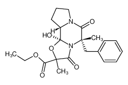 2-Ethoxycarbonyl-2,5β-dimethyl-5α-benzyl-10b-hydroxy-3,6-dioxo-octahydro-8H-oxazolo(3,2-a)pyrrolo(2,1-c)pyrazin_28526-63-8