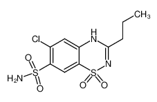 6-chloro-1,1-dioxo-3-propyl-1,2(4)-dihydro-1λ6-benzo[1,2,4]thiadiazine-7-sulfonic acid amide_2854-99-1