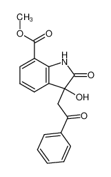 3-Hydroxy-2-oxo-3-(2-oxo-2-phenyl-ethyl)-2,3-dihydro-1H-indole-7-carboxylic acid methyl ester_28546-11-4
