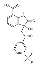 3-Hydroxy-2-oxo-3-[2-oxo-2-(3-trifluoromethyl-phenyl)-ethyl]-2,3-dihydro-1H-indole-7-carboxylic acid_28546-15-8