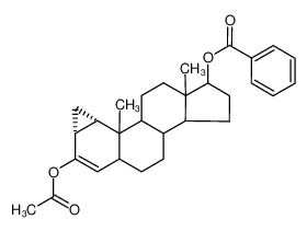 Benzoic acid (1S,2R)-3-acetoxy-10,13-dimethyl-1,2,5,6,7,8,9,10,11,12,13,14,15,16,17,20-hexadecahydro-cyclopropa[1,2]cyclopenta[a]phenanthren-17-yl ester_2855-78-9