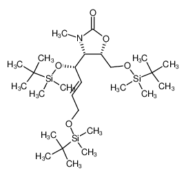 (4S,5S,1'S,E)-5-(tert-butyldimethylsilyloxy)methyl-4-[1',4-di(tert-butyldimethylsilyloxy)but-2'-enyl]-3-methyloxazolidin-2-one_285556-01-6