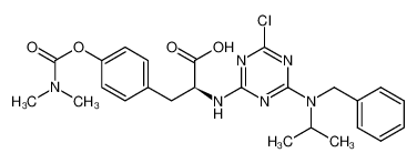 N-{4-chloro-6-[N-benzyl-N-(2-propyl)amino]-1,3,5-triazin-2-yl}-L-4-(N,N-dimethylcarbamyloxy)phenylalanine_285562-95-0