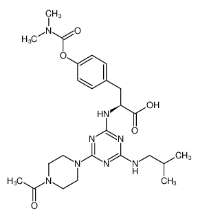 N-{4-(N-2-methylpropylamino)-6-(4-acetylpiperazin-1-yl)-1,3,5-triazin-2-yl}-L-4-(N,N-dimethylcarbamyloxy)phenylalanine_285564-00-3
