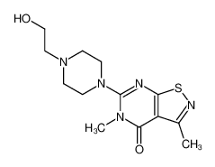 6-[4-(2-hydroxy-ethyl)-piperazin-1-yl]-3,5-dimethyl-5H-isothiazolo[5,4-d]pyrimidin-4-one_28561-92-4