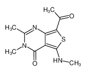 7-acetyl-2,3-dimethyl-5-methylamino-3H-thieno[3,4-d]pyrimidin-4-one_28594-43-6