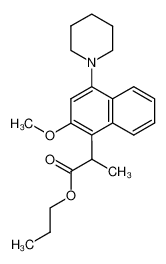 2-(2-Methoxy-4-piperidin-1-yl-naphthalen-1-yl)-propionic acid propyl ester_28597-79-7