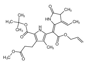 5-{Allyloxycarbonyl-[3-eth-(E)-ylidene-4-methyl-5-oxo-pyrrolidin-(2E)-ylidene]-methyl}-3-(2-methoxycarbonyl-ethyl)-4-methyl-1H-pyrrole-2-carboxylic acid tert-butyl ester_285982-18-5