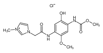 3-[(3-Hydroxy-4-methoxycarbonylamino-6-methoxyphenylcarbamoyl)methyl]-1-methyl-3H-imidazol-1-ium chloride_286008-23-9