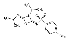 N-(3-isopropyl-4-isopropylimino-[1,3]oxazetidin-2-ylidene)-toluene-4-sulfonamide_28609-42-9