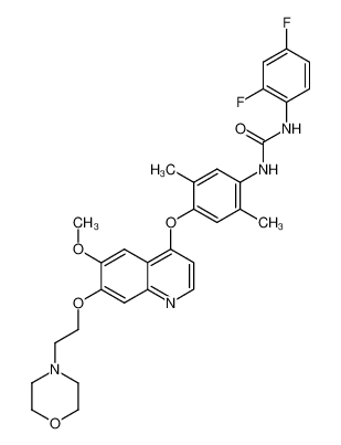 N-(2,4-Difluorophenyl)-N'-(4-{[6-methoxy-7-(2-morpholinoethoxy)-4-quinolyl]oxy}-2,5-dimethylphenyl)urea_286370-05-6