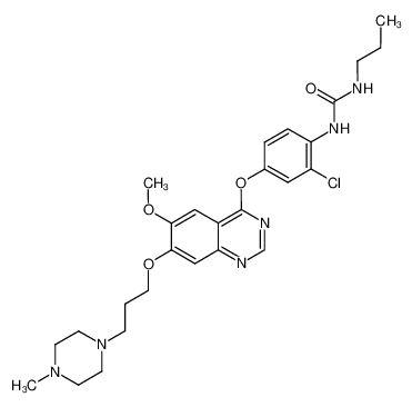 N-[2-Chloro-4-({6-methoxy-7-[3-(4-methylpiperazino)propoxy]-4-quinazolinyl}oxy)phenyl]-N'-propylurea_286370-85-2