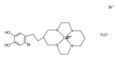 [copper(II)Br(6-(β-(3,4-dihydroxy-6-bromo-phenylethyl))-1,4,8,11-tetraazacyclotetradecane)]Br*H2O_286388-32-7