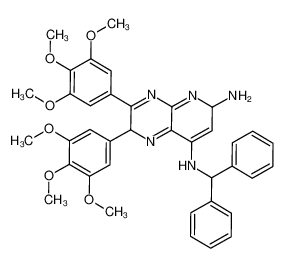 8-N-benzhydryl-2,3-bis(3,4,5-trimethoxyphenyl)-2,6-dihydropyrido[2,3-b]pyrazine-6,8-diamine_28642-72-0