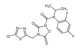 4-((5-chloro-1,3,4-thiadiazol-2-yl)methyl)-N-(2,4-difluorophenyl)-N-isopropyl-3,5-dioxo-1,2,4-oxadiazolidine-2-carboxamide_286421-78-1