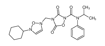 4-((5-cyclohexyl-1,2,5-oxadiazol-2(5H)-yl)methyl)-N-isopropyl-3,5-dioxo-N-phenyl-1,2,4-oxadiazolidine-2-carboxamide_286422-99-9