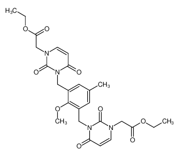 1,3-bis[(1-(ethylcarboxymethyl)-2,4-dioxo-1,2,3,4-tetrahydropyrimidin-3-yl)methyl]-2-methoxy-5-methylbenzene_286432-53-9