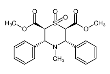 N-methyl-2r,6c-di(methoxycarbonyl)-3t,5t-diphenyltetrahydro-1,4-thiazine 1,1-dioxide_28644-43-1