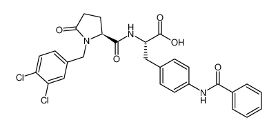 (S)-3-(4-benzamidophenyl)-2-((S)-1-(3,4-dichlorobenzyl)-5-oxopyrrolidine-2-carboxamido)propanoic acid_286456-05-1