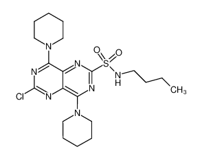 6-chloro-4,8-di-piperidin-1-yl-pyrimido[5,4-d]pyrimidine-2-sulfonic acid butylamide_28670-98-6
