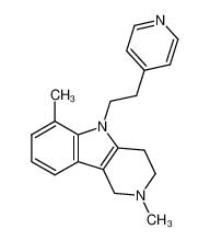 2,6-dimethyl-5-(2-pyridin-4-yl-ethyl)-2,3,4,5-tetrahydro-1H-pyrido[4,3-b]indole_28683-54-7