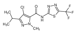 4-chloro-3-isopropyl-1-methyl-N-(5-(trifluoromethyl)-1,3,4-thiadiazol-2-yl)-1H-pyrazole-5-carboxamide_286837-74-9
