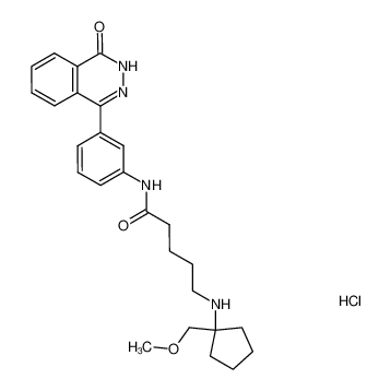 4-(3-(5-(1-methoxymethylcyclopentylamino)valerylamino)phenyl)-2H-phthalazin-1-one hydrochloride_286953-66-0