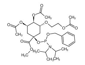 (benzyloxy)(diisopropylamino)[methyl 5-O-(2-acetoxyethyl)-3,4-di-O-acetylquinate]phosphane_286956-46-5