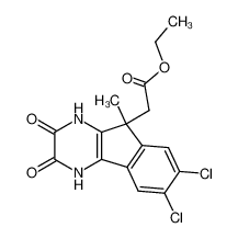 ethyl (7,8-dichloro-5-methyl-2,3-dioxo-1,4-dihydro-5H-indeno[1,2-b]pyrazin-5-yl)acetate_286960-20-1