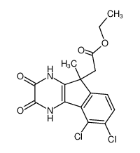 ethyl (8,9-dichloro-5-methyl-2,3-dioxo-1,4-dihydro-5H-indeno[1,2-b]pyrazin-5-yl)acetate_286960-21-2