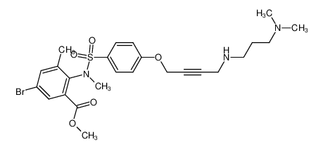 5-Bromo-2-({4-[4-(3-dimethylamino-propylamino)-but-2-ynyloxy]-benzenesulfonyl}-methyl-amino)-3-methyl-benzoic acid methyl ester_287108-93-4
