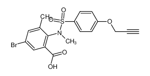 5-bromo-3-methyl-2-[methyl-(4-prop-2-ynyloxy-benzenesulfonyl)-amino]-benzoic acid_287109-12-0