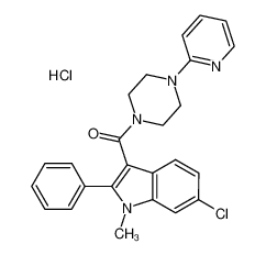 1-(6-Chloro-1-methyl-2-phenylindol-3-ylcarbonyl)-4-(2-pyridyl)-piperazine hydrochloride_287112-63-4