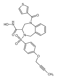 4-(4-But-2-ynyloxybenzenesulfonyl)-1-(3-thienylcarbonyl)-2,3,4,5-tetrahydro-1H-[1,4]benzodiazepine-3-carboxylic acid, hydroxyamide_287120-82-5
