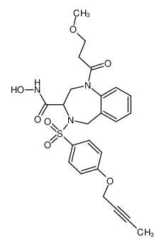 4-(4-But-2-ynyloxybenzenesulfonyl)-1-(3-methoxypropionyl)-2,3,4,5-tetrahydro-1H-[1,4]benzodiazepine-3-carboxylic acid, hydroxyamide_287120-89-2