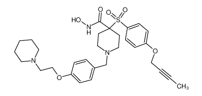 4-{ [4-(2-Butynyloxy)phenyl]sulfonyl}-1-[4-(2-piperidin-1-yl-ethoxy)-benzyl]-piperidine-4-carboxylic acid hydroxyamide_287200-93-5